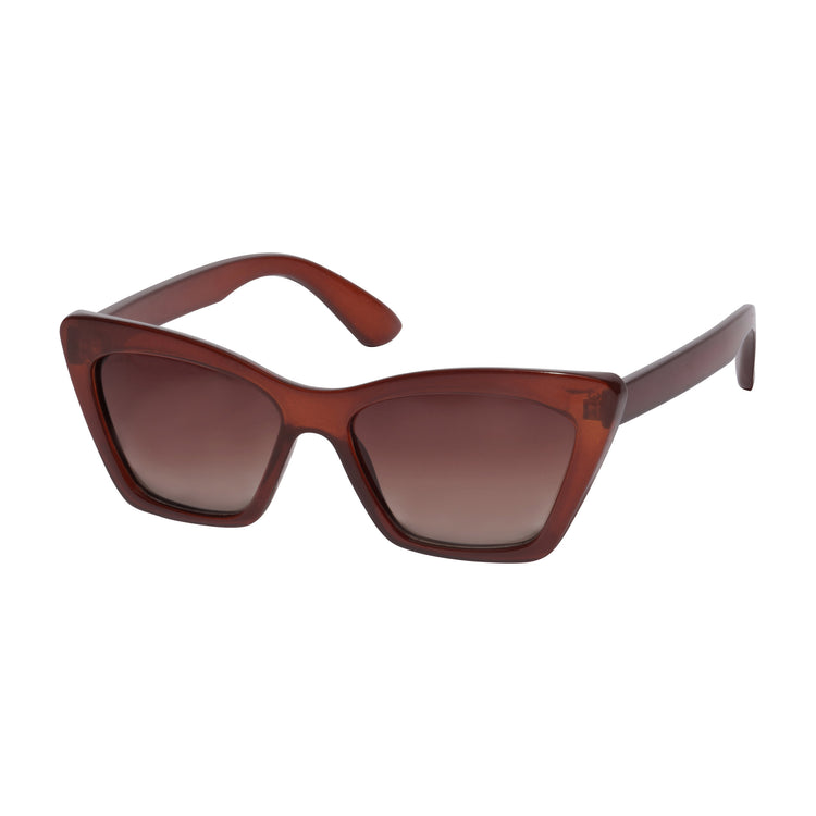 Pilgrim DAKOTA eckige Cat-Eye-Sonnenbrille braun