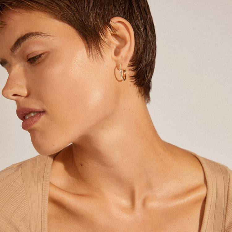 Pilgrim EBNA Große Kristall-Creolen, Vergoldet