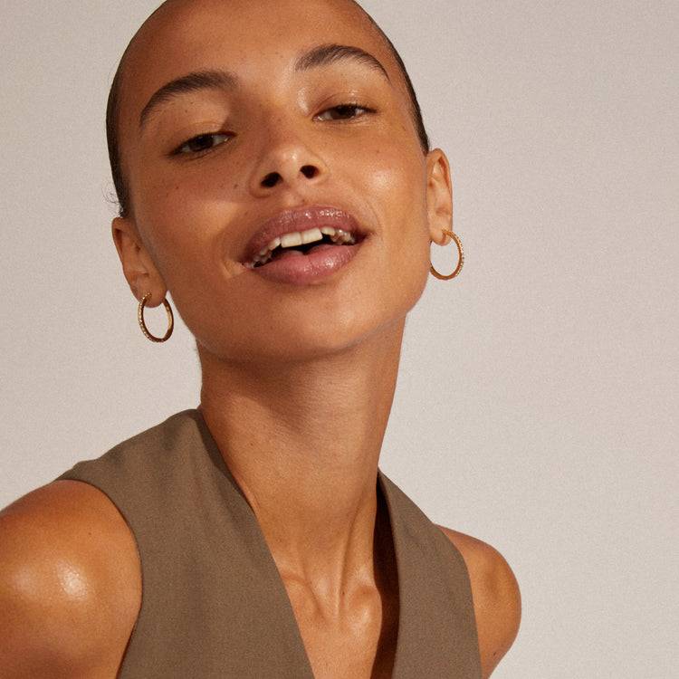 Pilgrim EBNA Maxi-Kristall-Creolen, Vergoldet