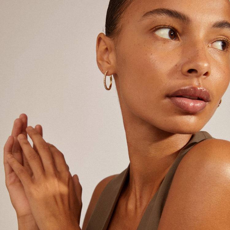 Pilgrim EBNA Maxi-Kristall-Creolen, Vergoldet