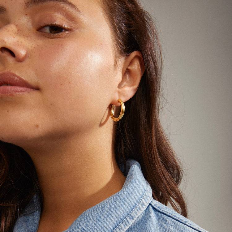 Pilgrim EDEA Recycelte Creolen, Vergoldet