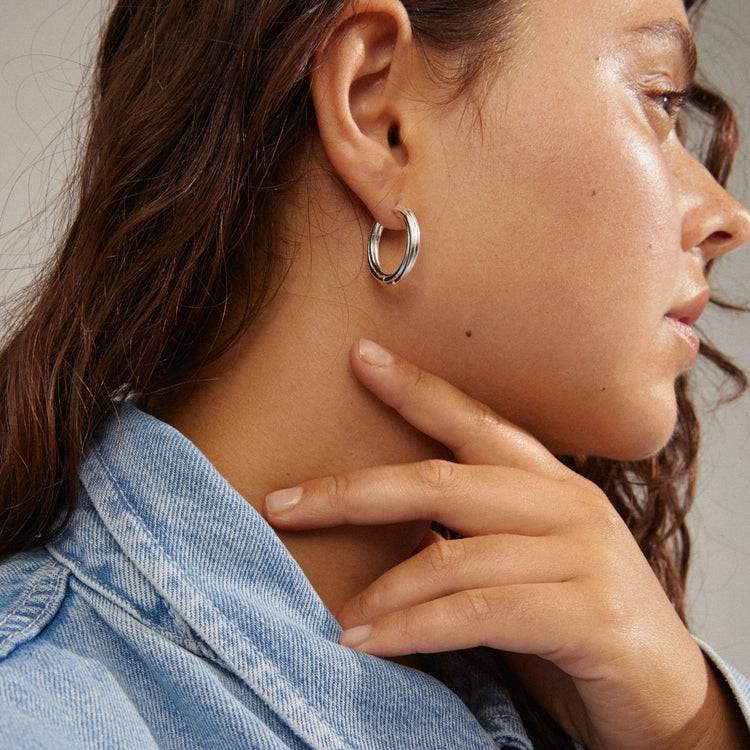 Pilgrim EDEA Recycelte Creolen, Versilbert