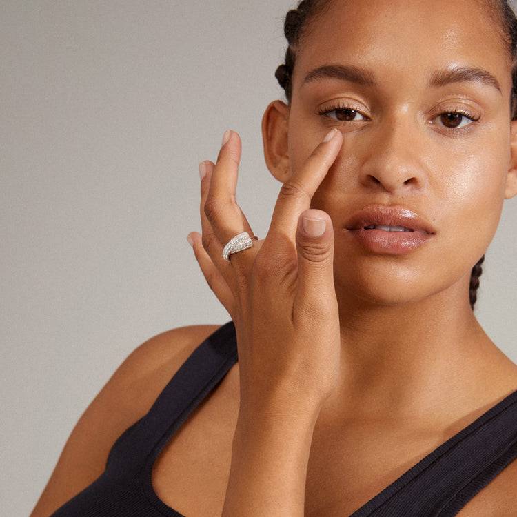 Pilgrim EDTLI Kristallring, Versilbert