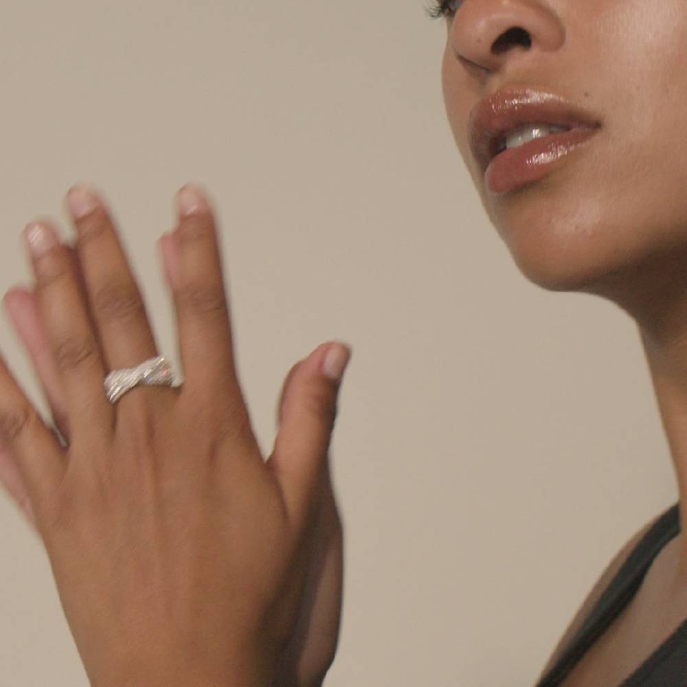 Pilgrim EDTLI Kristallring, Versilbert