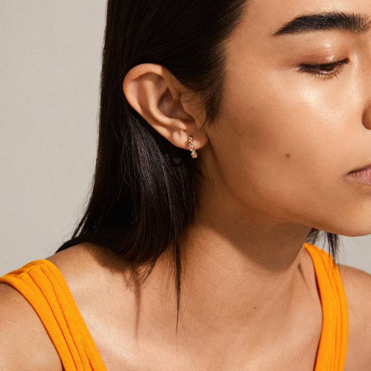 Pilgrim ESTER Recycelte Kristall-Creolen, Vergoldet