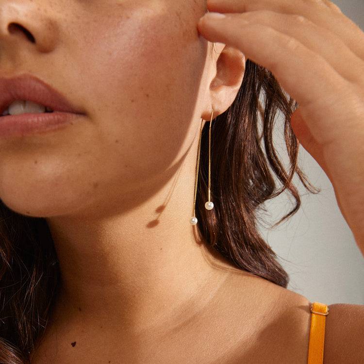 Pilgrim EUONIA Perl-Kettchenohrringe, Vergoldet