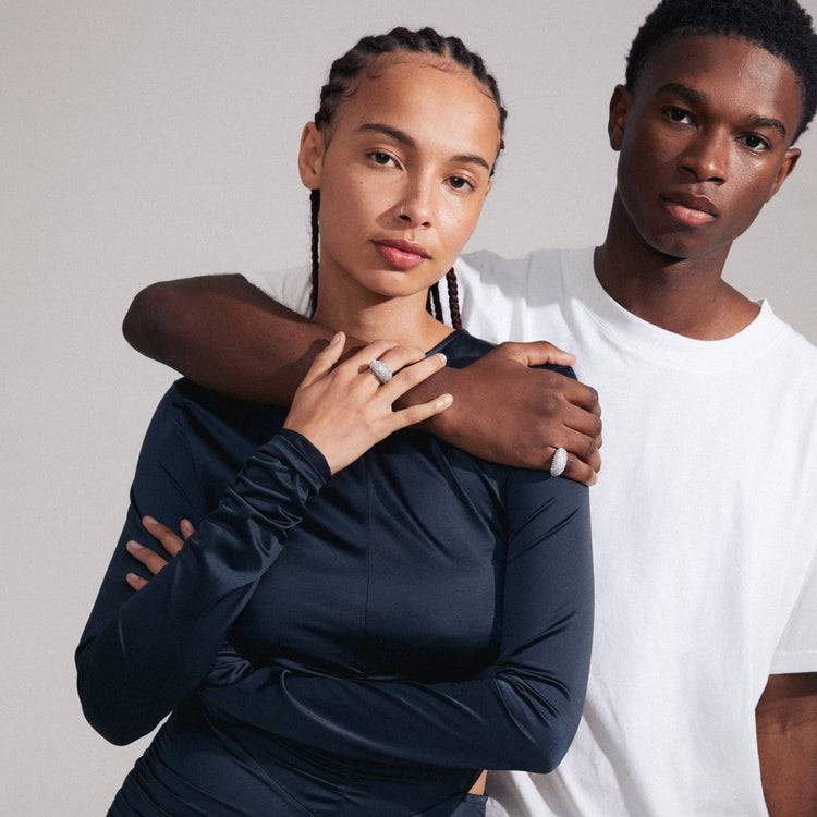 Pilgrim FOCUS Recycelte Kristall Ring Versilbert