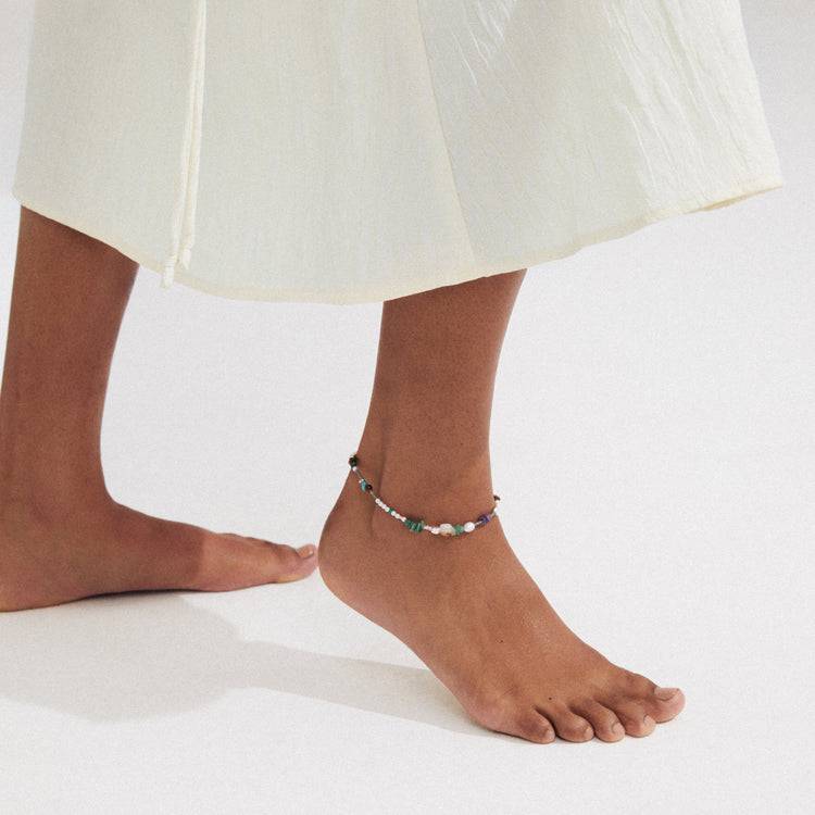 Pilgrim FORCE Fußkettchen Mehrfarbig/Versilbert