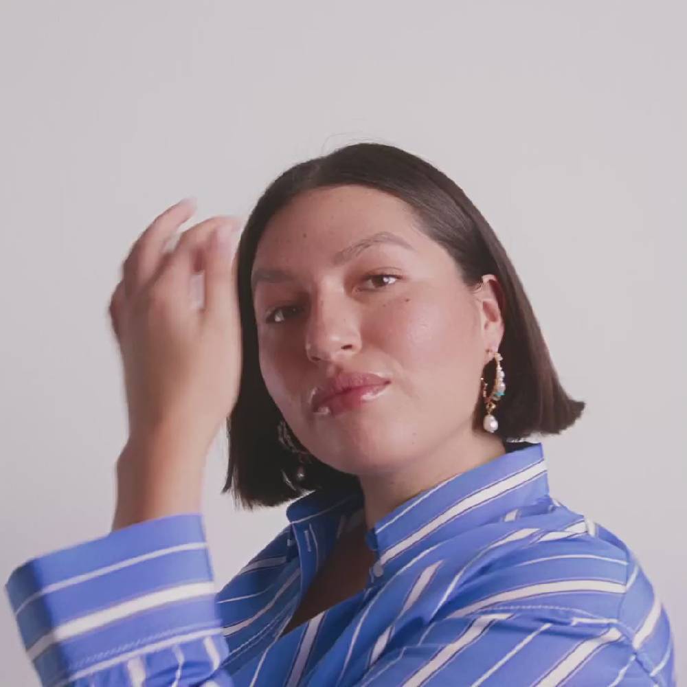 Pilgrim FORCE Große Hoop-Ohrringe, Weiß/Vergoldet