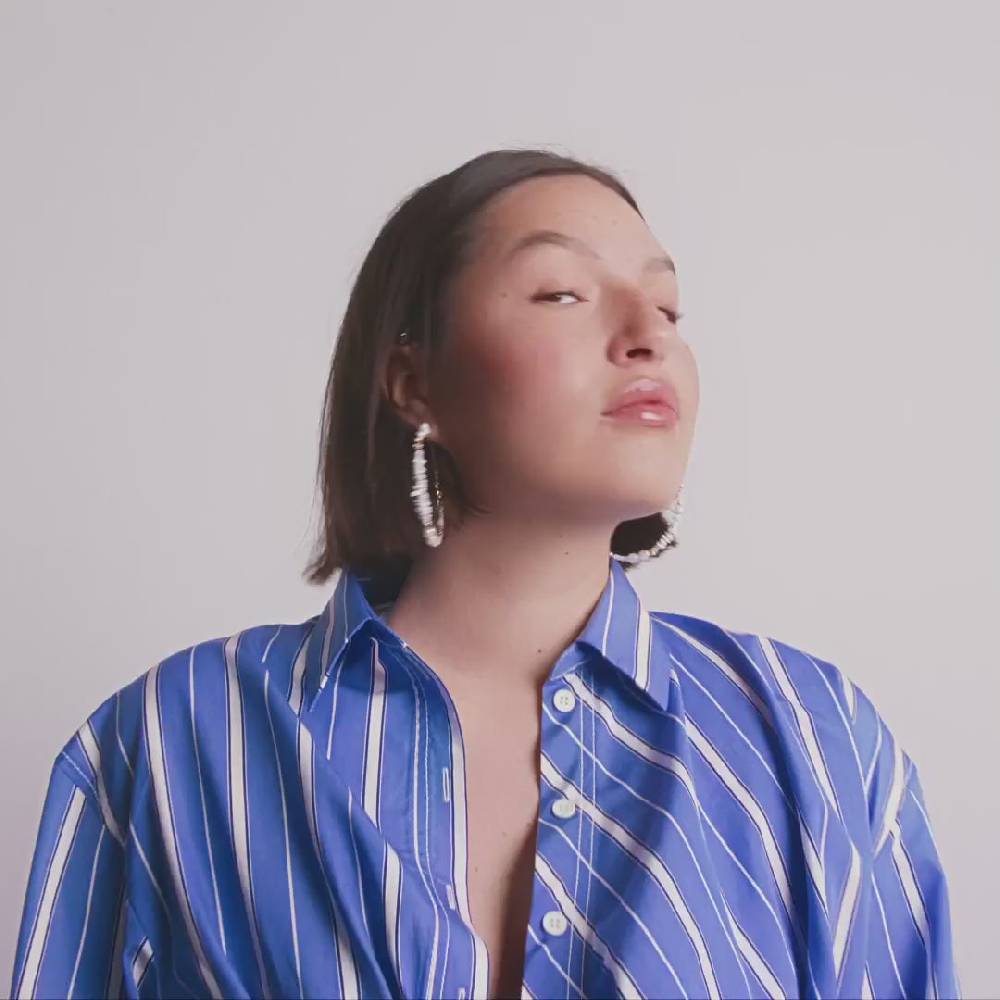 Pilgrim FORCE Mega-Hoop-Ohrringe, Weiß/Vergoldet