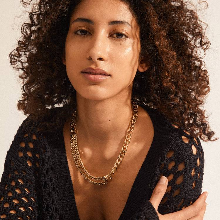 Pilgrim FRIENDS Chunky Panzerhalskette, Vergoldet