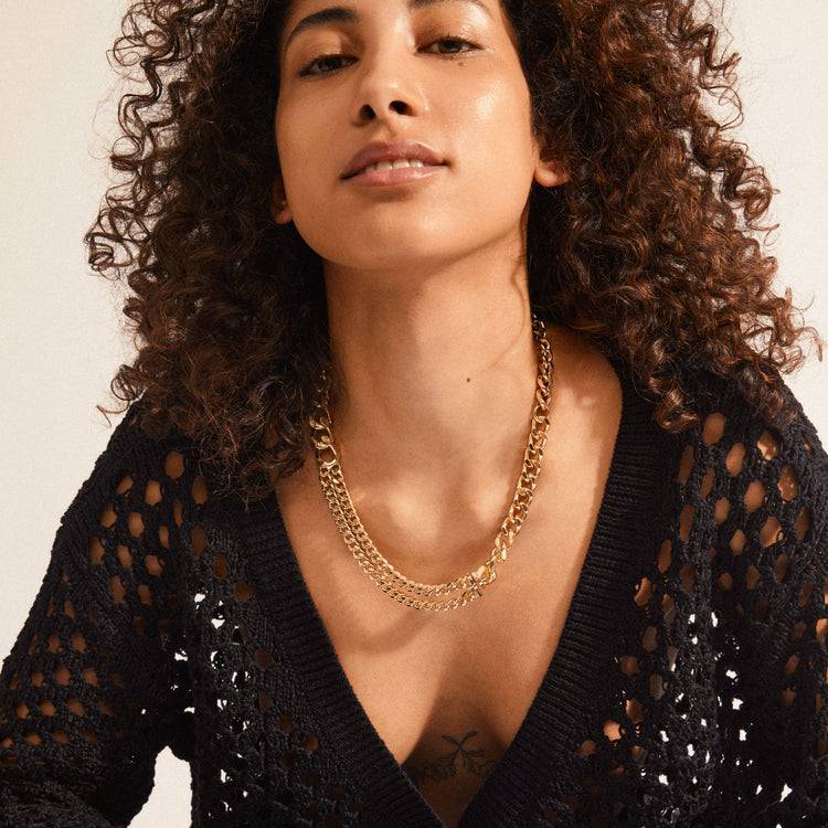 Pilgrim FRIENDS Chunky Panzerhalskette, Vergoldet