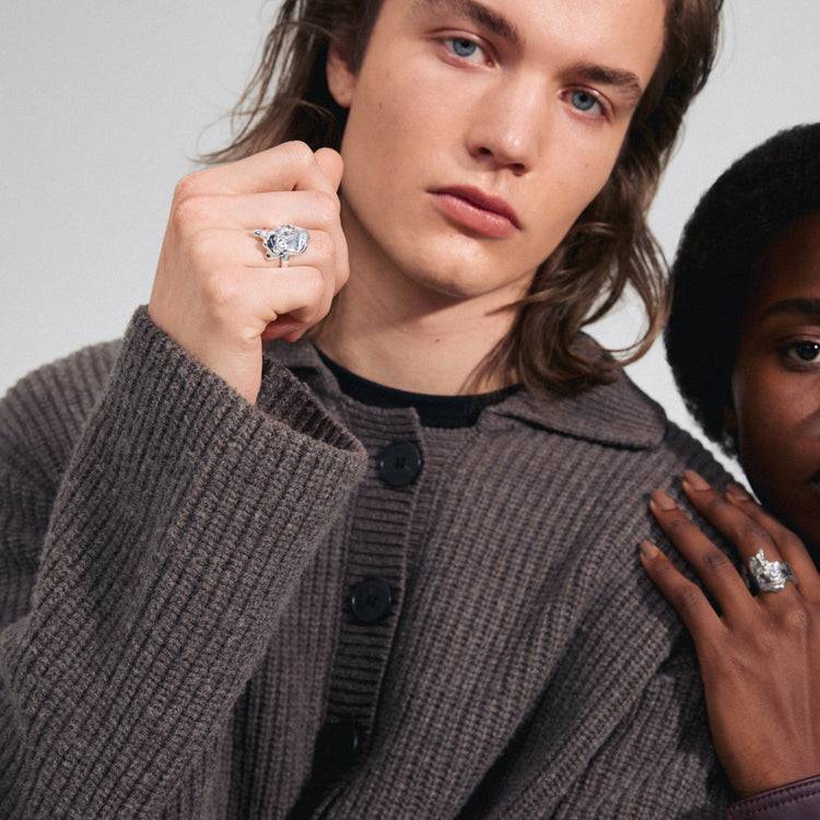 Pilgrim GIA Recycelter Kristall Ring Versilbert