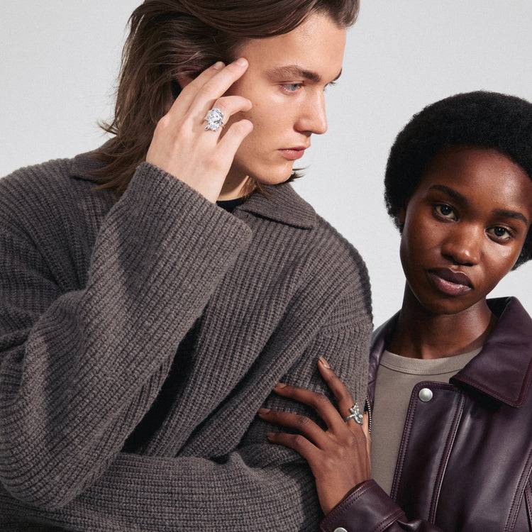 Pilgrim GIA Recycelter Kristall Ring Versilbert