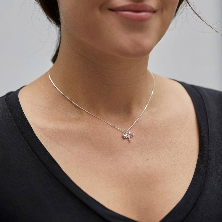 Pilgrim Halskette : Anet : Versilbert : Kristall