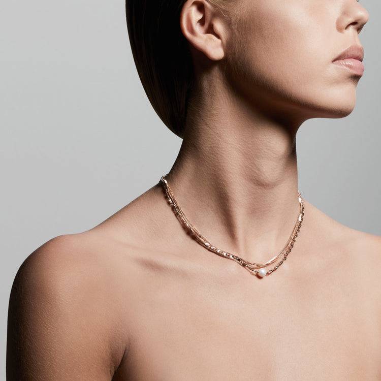 Pilgrim Halskette : Katherine : Rosévergoldet : Weiss