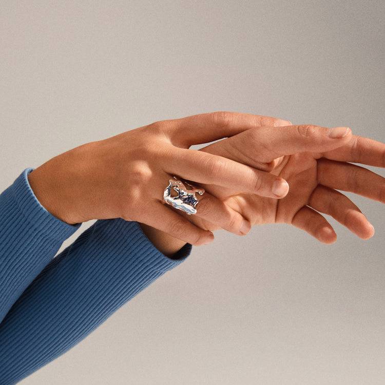 Pilgrim HAPPY Organisch Geformter Ring, Versilbert