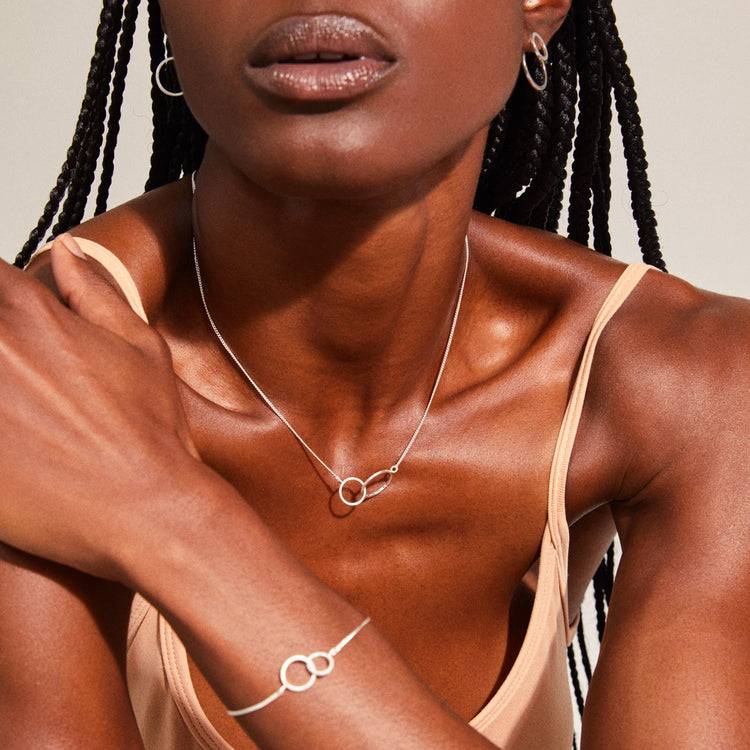 Pilgrim HARPER Recycelte Halskette, Versilbert