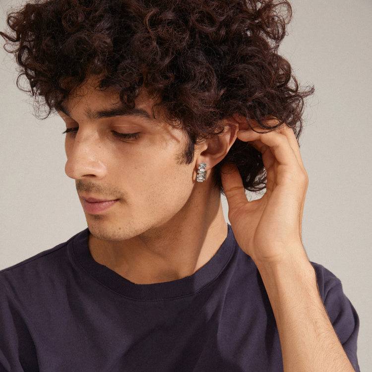 Pilgrim HELI Recycelte Kristallcreolen, Versilbert