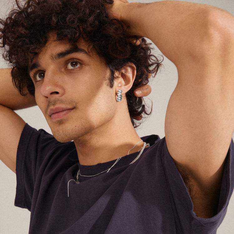 Pilgrim HELI Recycelte Kristallcreolen, Versilbert