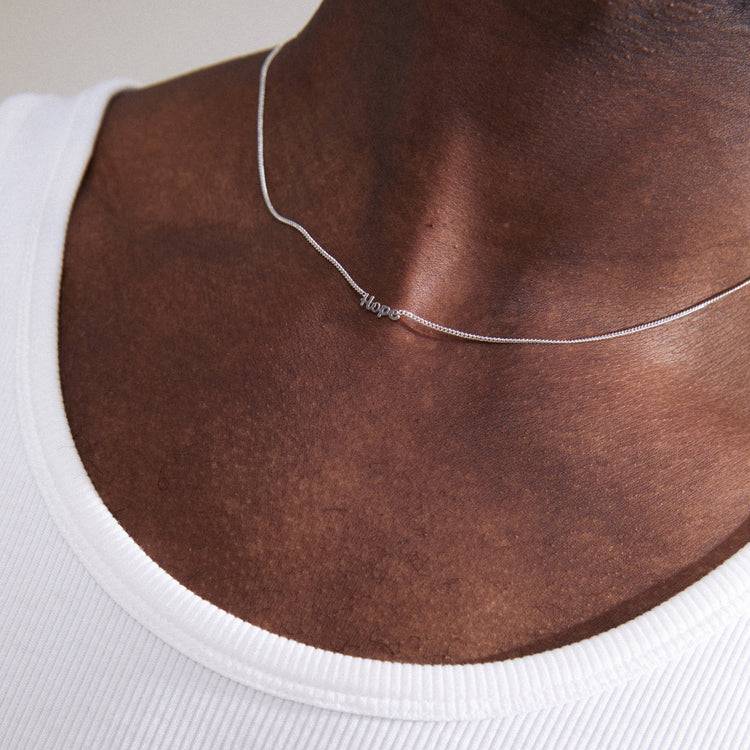 Pilgrim HOPE Recycelte Halskette Versilbert