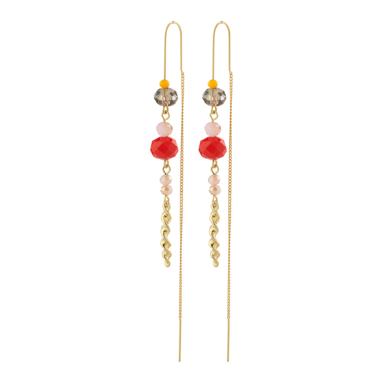 Pilgrim KAIA Kettenohrringe, mehrfarbig/vergoldet