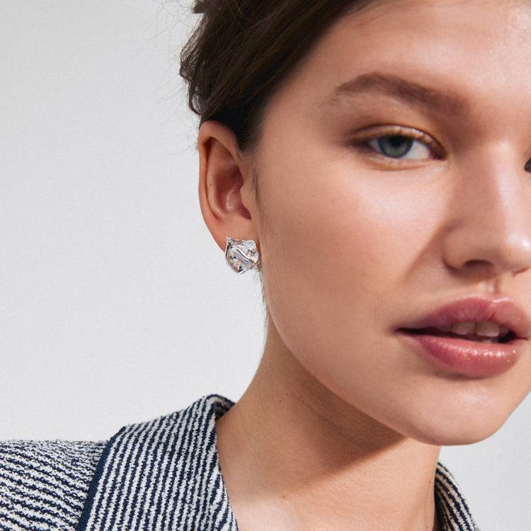 Pilgrim LAVENDER Recycelte Ohrringe Versilbert