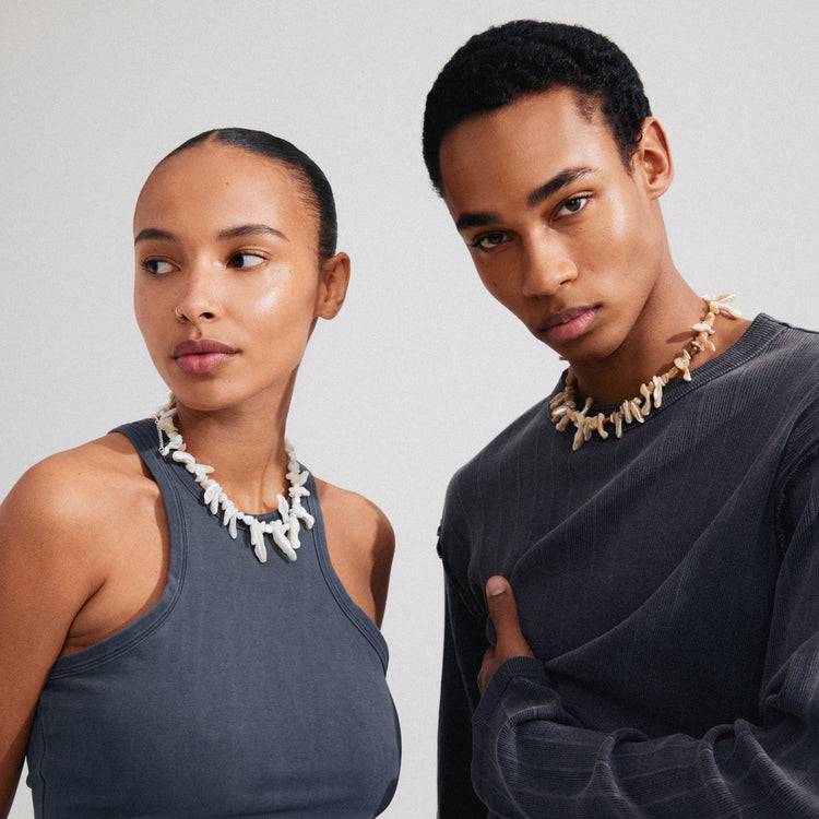 Pilgrim LIGHT Muschelhalskette, Braun/vergoldet