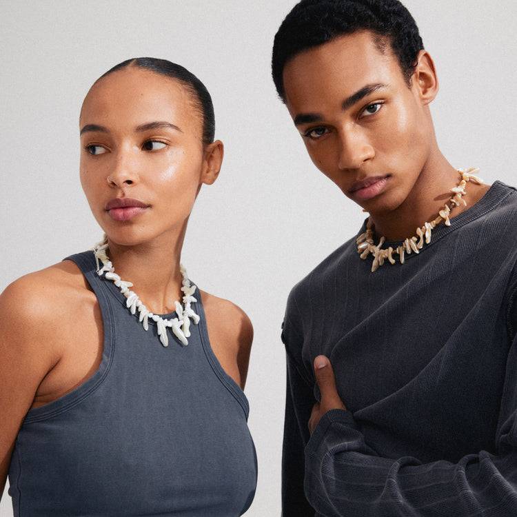 Pilgrim LIGHT Muschelhalskette, Weiß/versilbert