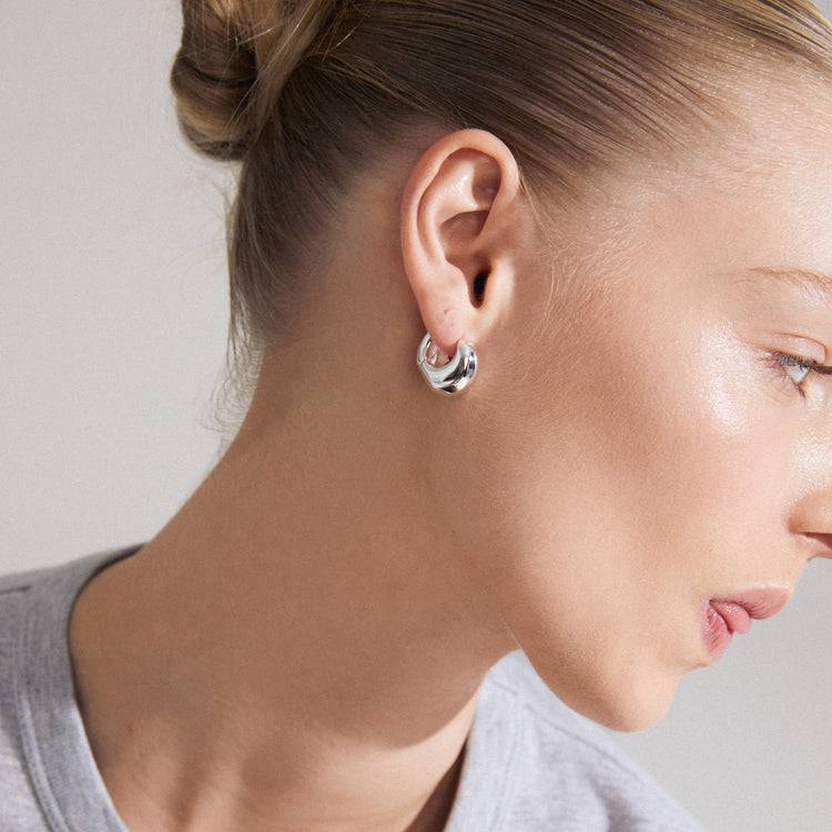 Pilgrim LIGHT Recycelte, Chunky Ohrringe Versilbert