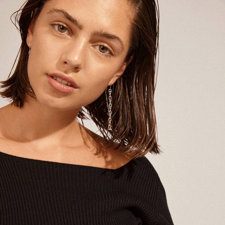 Pilgrim LIVE Recycelte Kettenohrringe, Versilbert