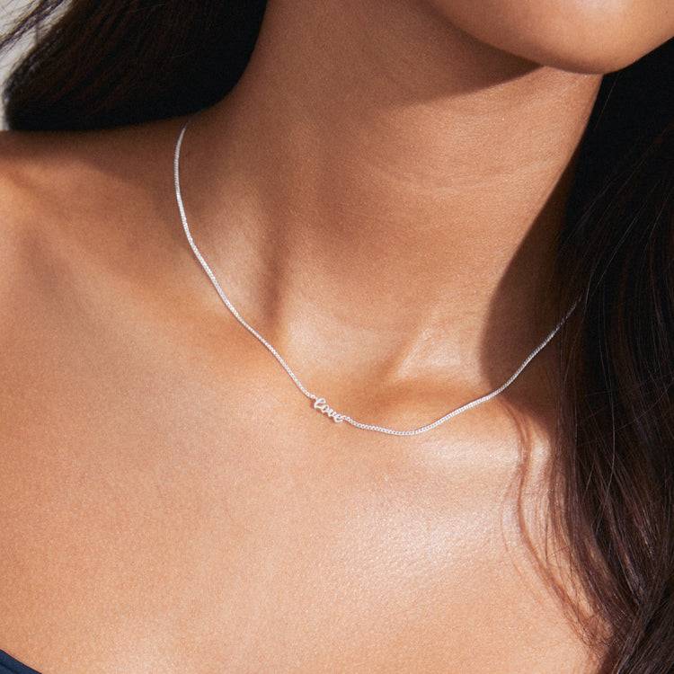 Pilgrim LOVE Recycelte Halskette Versilbert