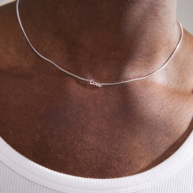 Pilgrim LOVE Recycelte Halskette Versilbert