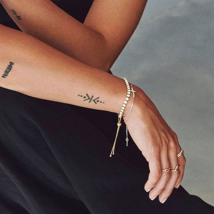 Pilgrim LUCIA Recyceltes Kristallarmband, Vergoldet