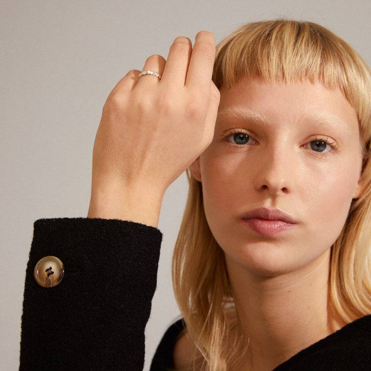 Pilgrim LULU Recycelter Stapelring, Versilbert