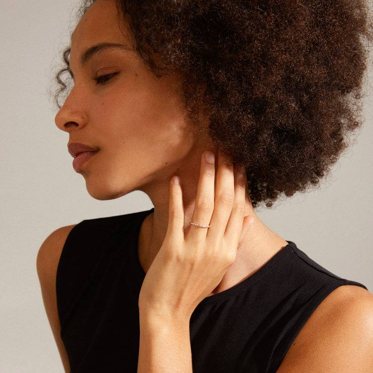 Pilgrim LULU Recycelter Stapelring, Versilbert