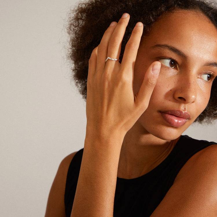 Pilgrim LULU Recycelter Stapelring, Versilbert