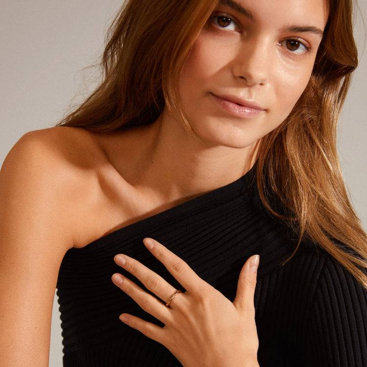 Pilgrim LULU Recycelter Wirbelstapelring, Vergoldet