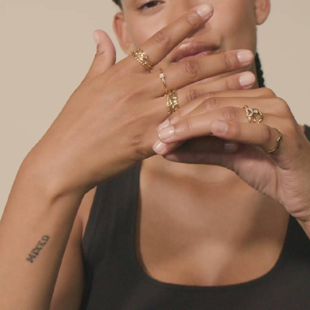 Pilgrim LULU Recycelter Wirbelstapelring, Vergoldet