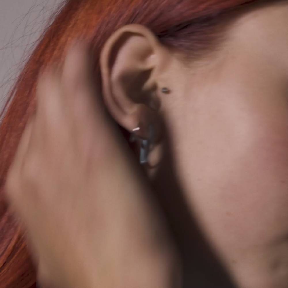 Pilgrim LUZIA Blaue Creolen, 2-in-1-Set, Versilbert