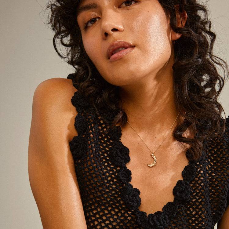 Pilgrim MOON Recycelte Halskette Vergoldet