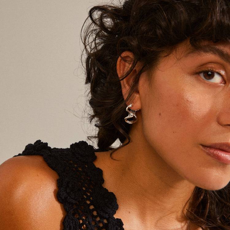 Pilgrim MOON Recycelte Hoops Versilbert