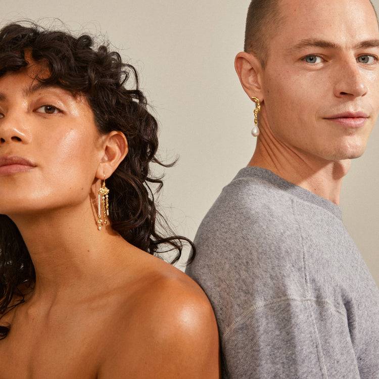 Pilgrim MOON Recycelte Ohrringe Vergoldet