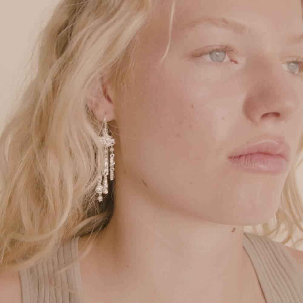 Pilgrim MOON Recycelte Ohrringe Versilberte