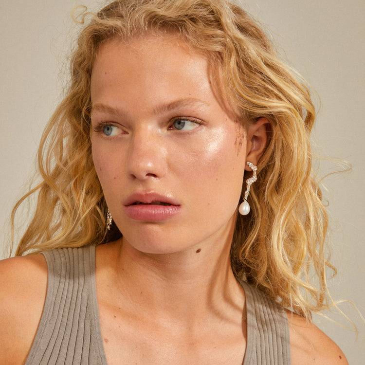 Pilgrim MOON Recycelte Ohrringe Versilberte