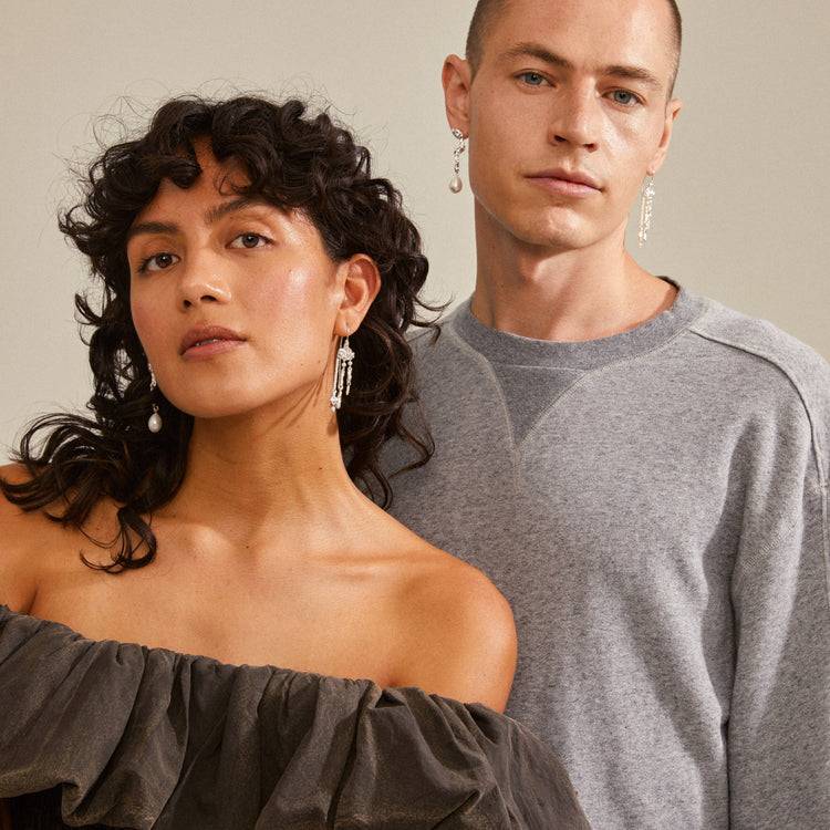 Pilgrim MOON Recycelte Ohrringe Versilberte