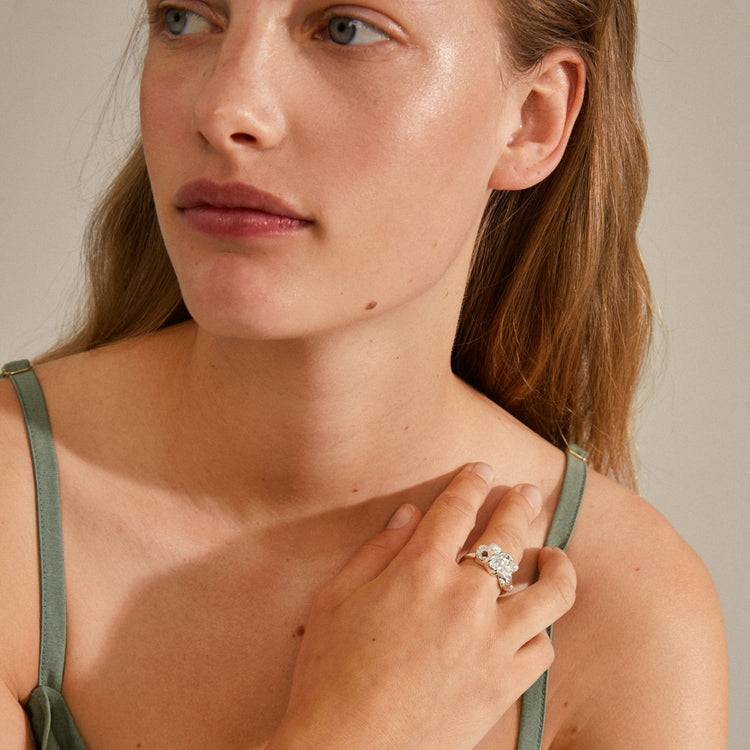 Pilgrim MOON Recycelter Ring Versilbert