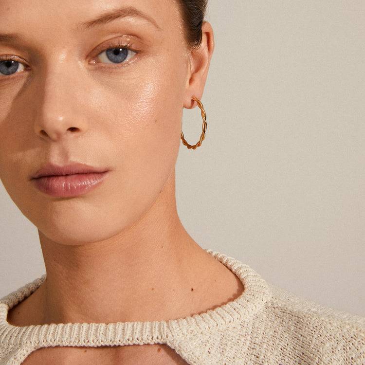 Pilgrim NAJA Recycelte Große Creolen, Vergoldet