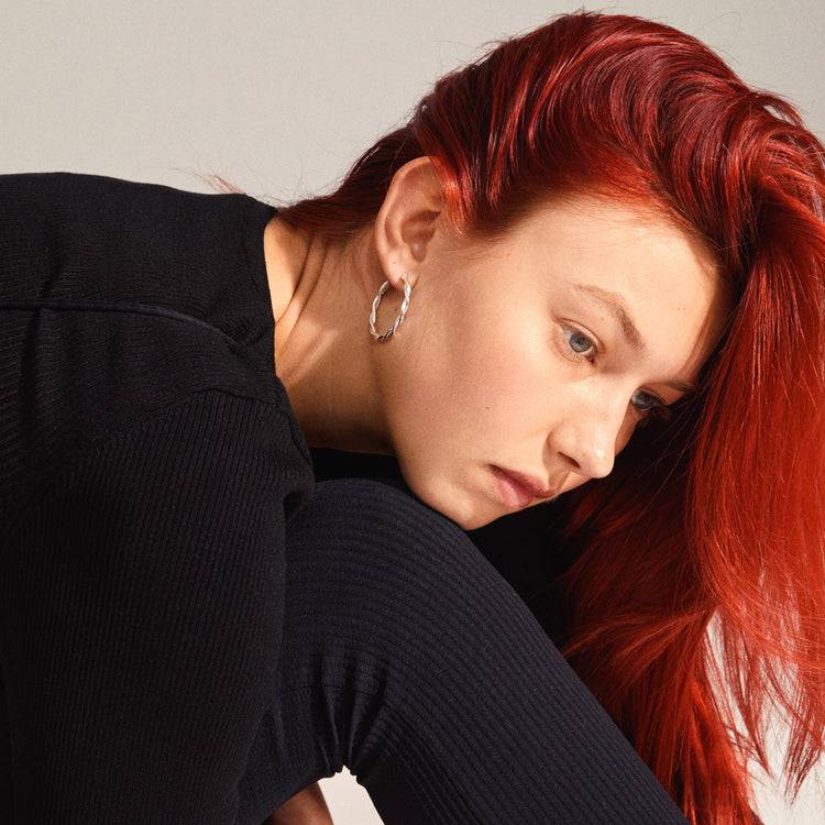 Pilgrim NAJA Recycelte Große Creolen, Versilbert