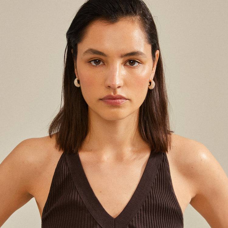 Pilgrim NAOMI Recycelte Kristall-Hoops Vergoldet